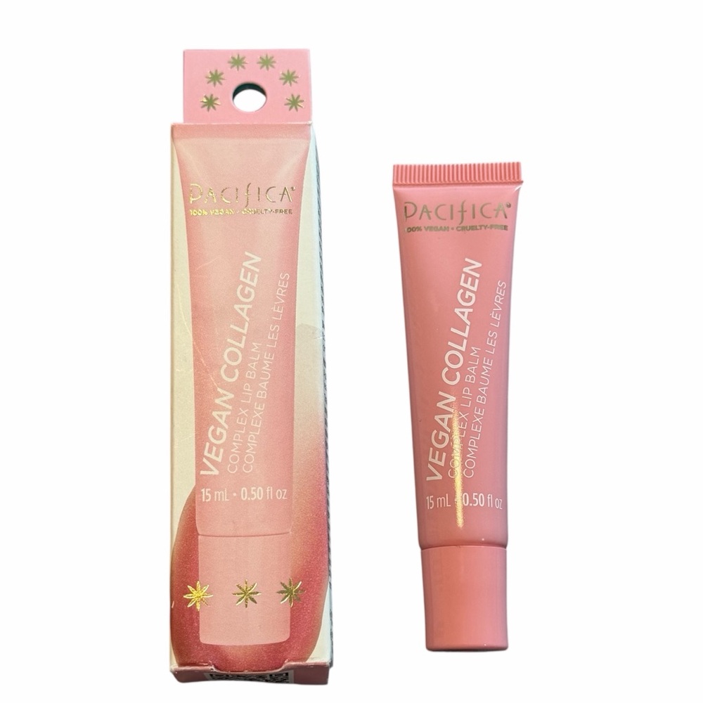 Pacifica Vegan Collagen Complex Lip Balm Pink Shimmer Vanilla Cupcake